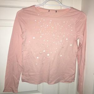 Baby Pink Long Sleeve Shirt with Stars design